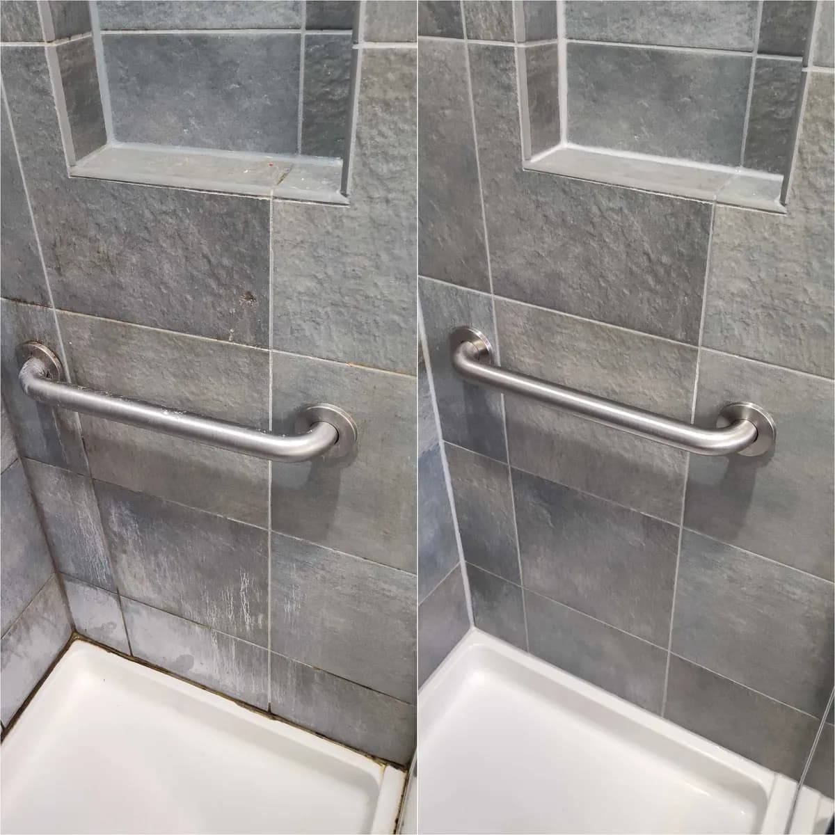 Before After Shower Cleaning by Haugland Brothers