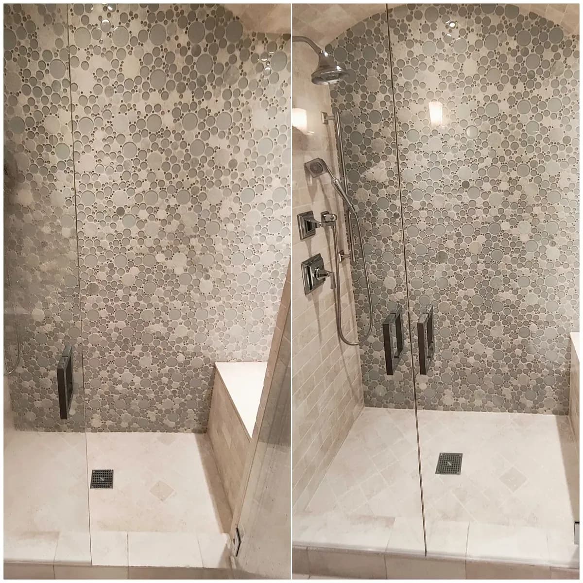 Before After Tile Grout Glass Door by Haugland Brothers