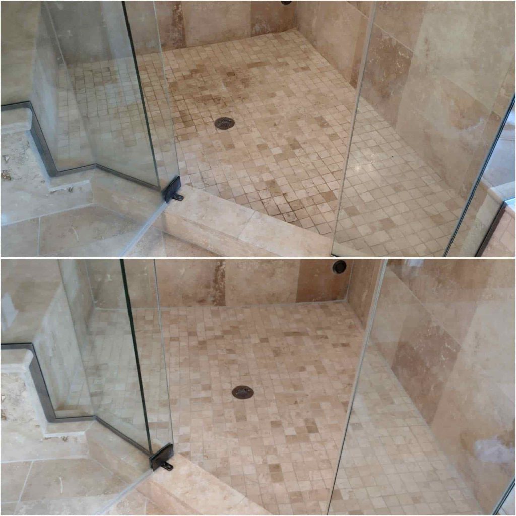 cleaning marble shower