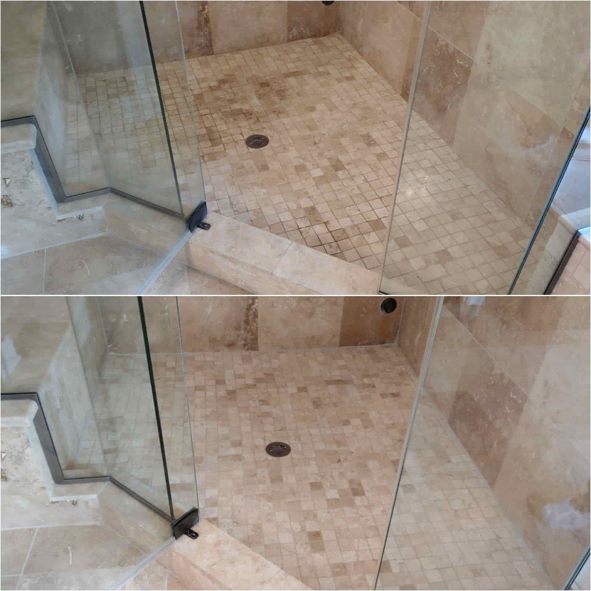 cleaning marble shower