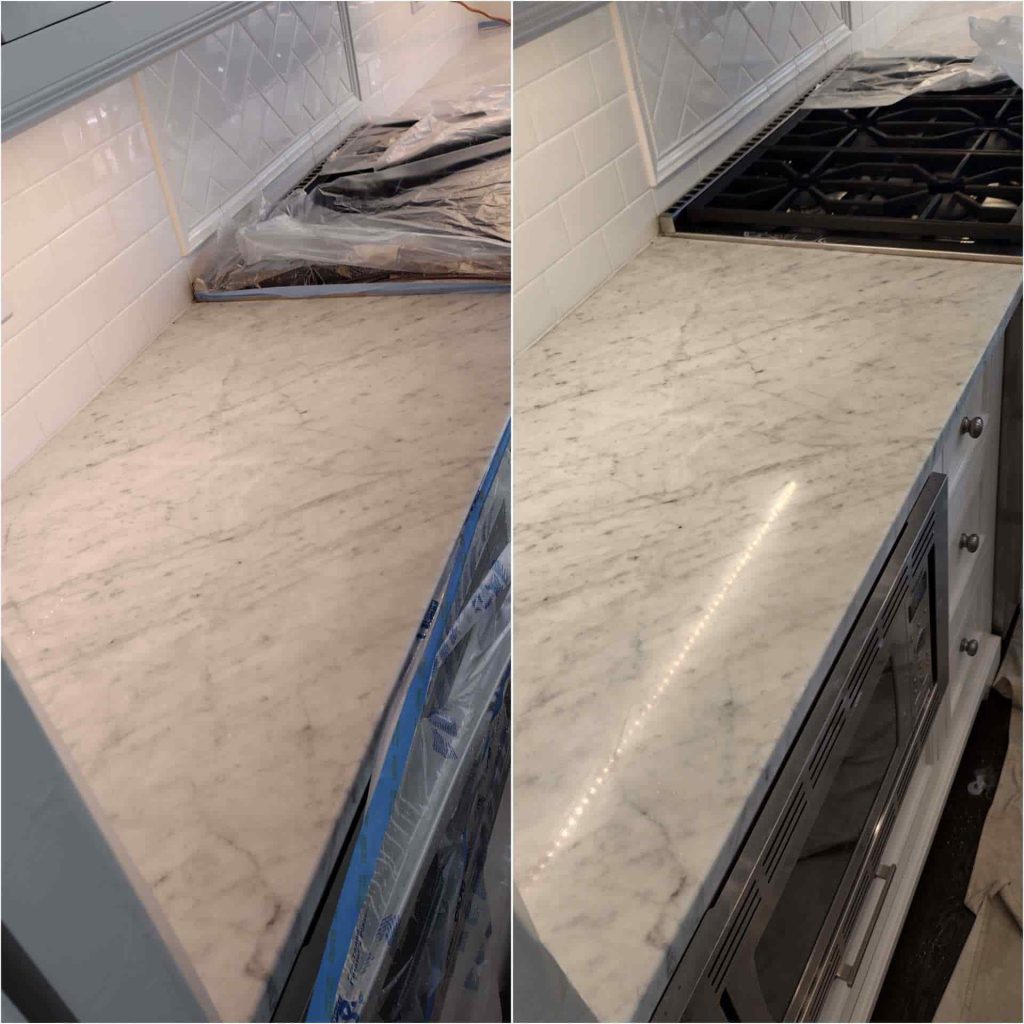 cleaning marble countertops