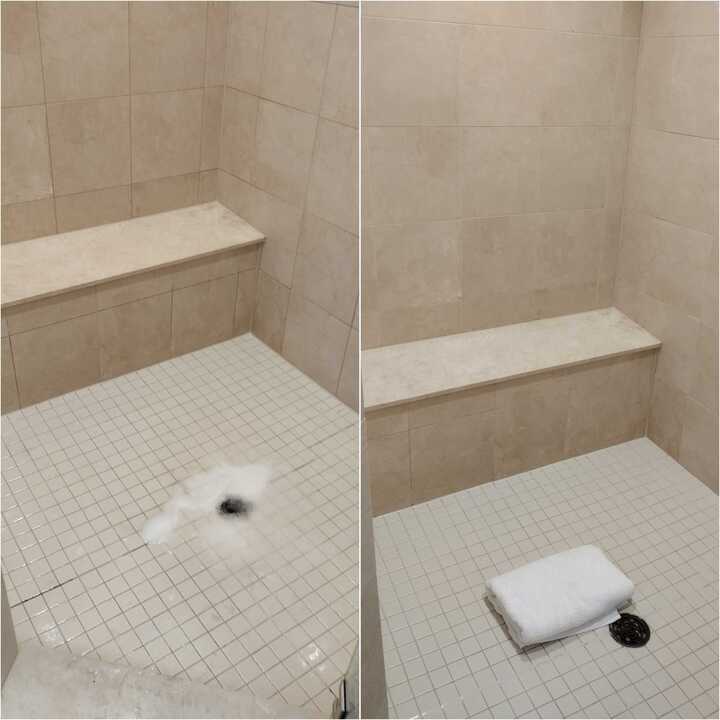 cleaning tile shower