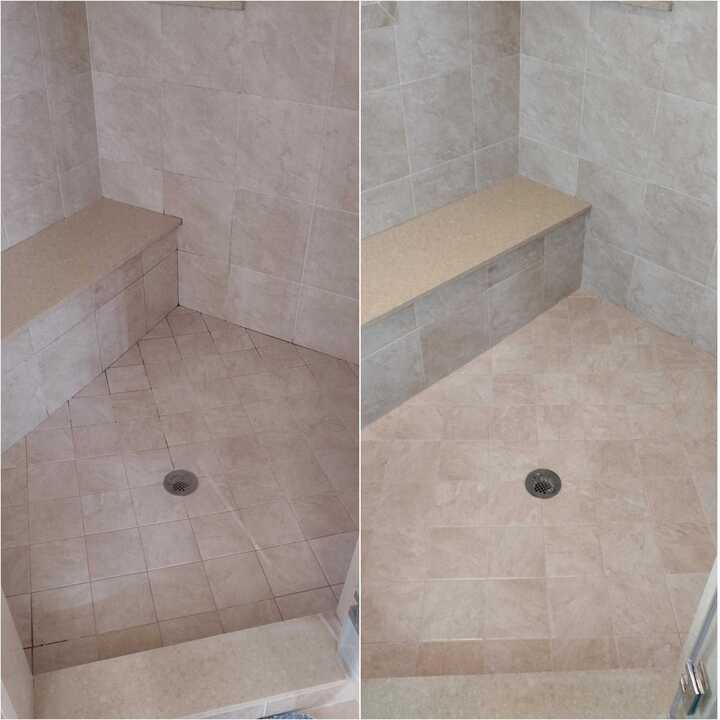 clean tile shower