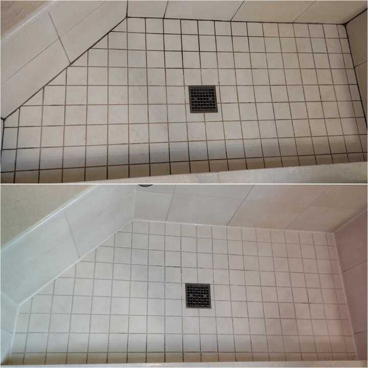 cleaning shower grout
