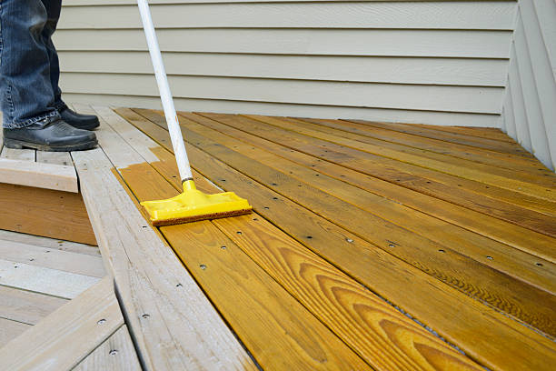 staining a deck