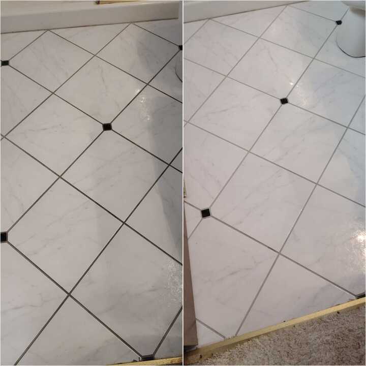 cleaning tile floor
