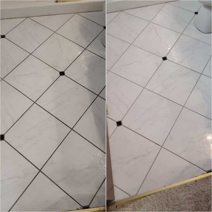 cleaning tile floor