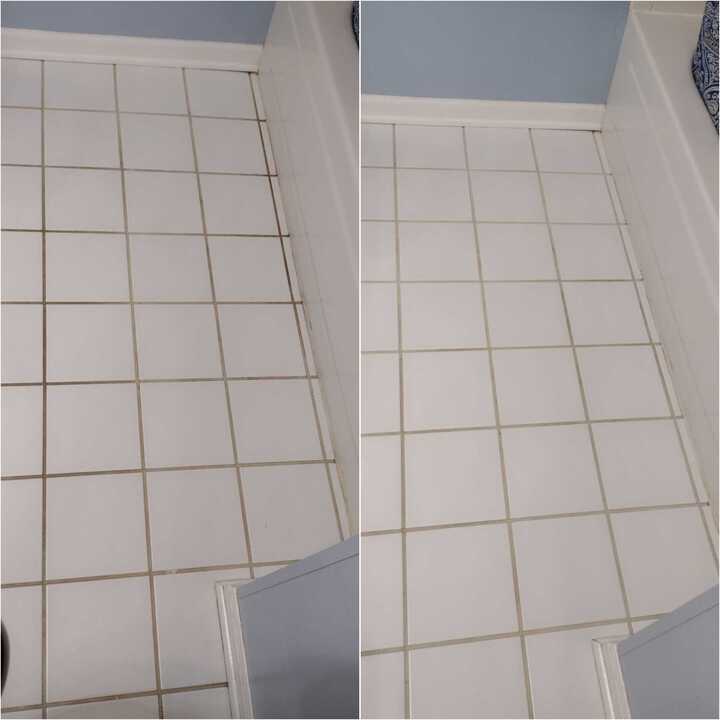 cleaning bathroom floor