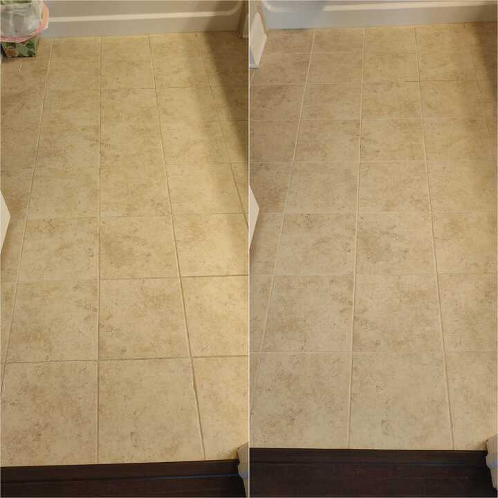 cleaning tile floor